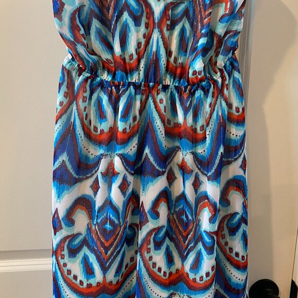 Bebe Multicolor Print Hi Lo Dress Size Medium - Picture 4 of 11